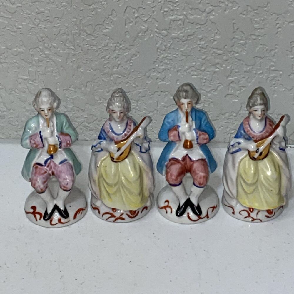 VTG Made In Occupied Japan Musician Courting‎ Couples Colonial Lot Of 4 Figures